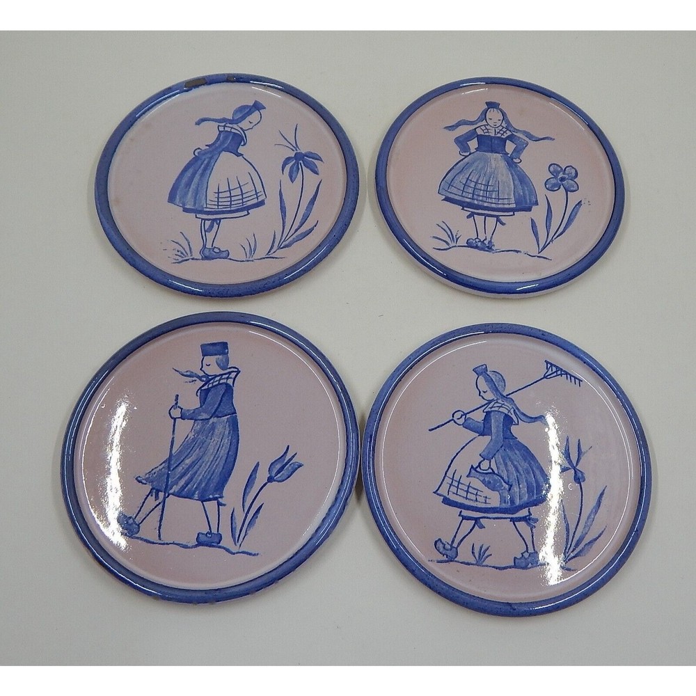 Waechtersbach Glazed Pottery German Figural Coaster Set of 4